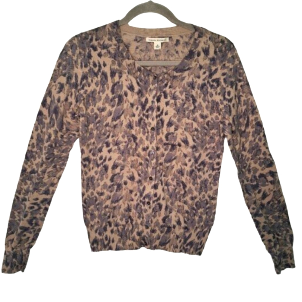 Banana Republic Abstract Animal Print Brushstroke Button Up Cardigan Size Medium